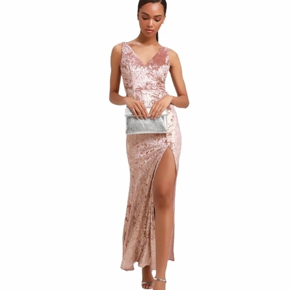 Lulus Dresses & Skirts - Krista Mauve Velvet Sleeveless Maxi Dress formal